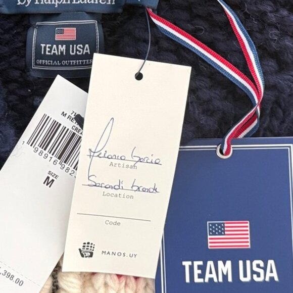 Polo Ralph Lauren 2026 Team USA Olympic Hand-Knit Wool Cardigan M Artisan Signed - Picture 4 of 17